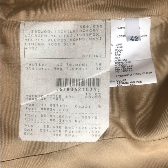 Emanuel Ungaro (wool+silk, 100% Fox fur) vest, size 4-6US - Picture 6 of 10